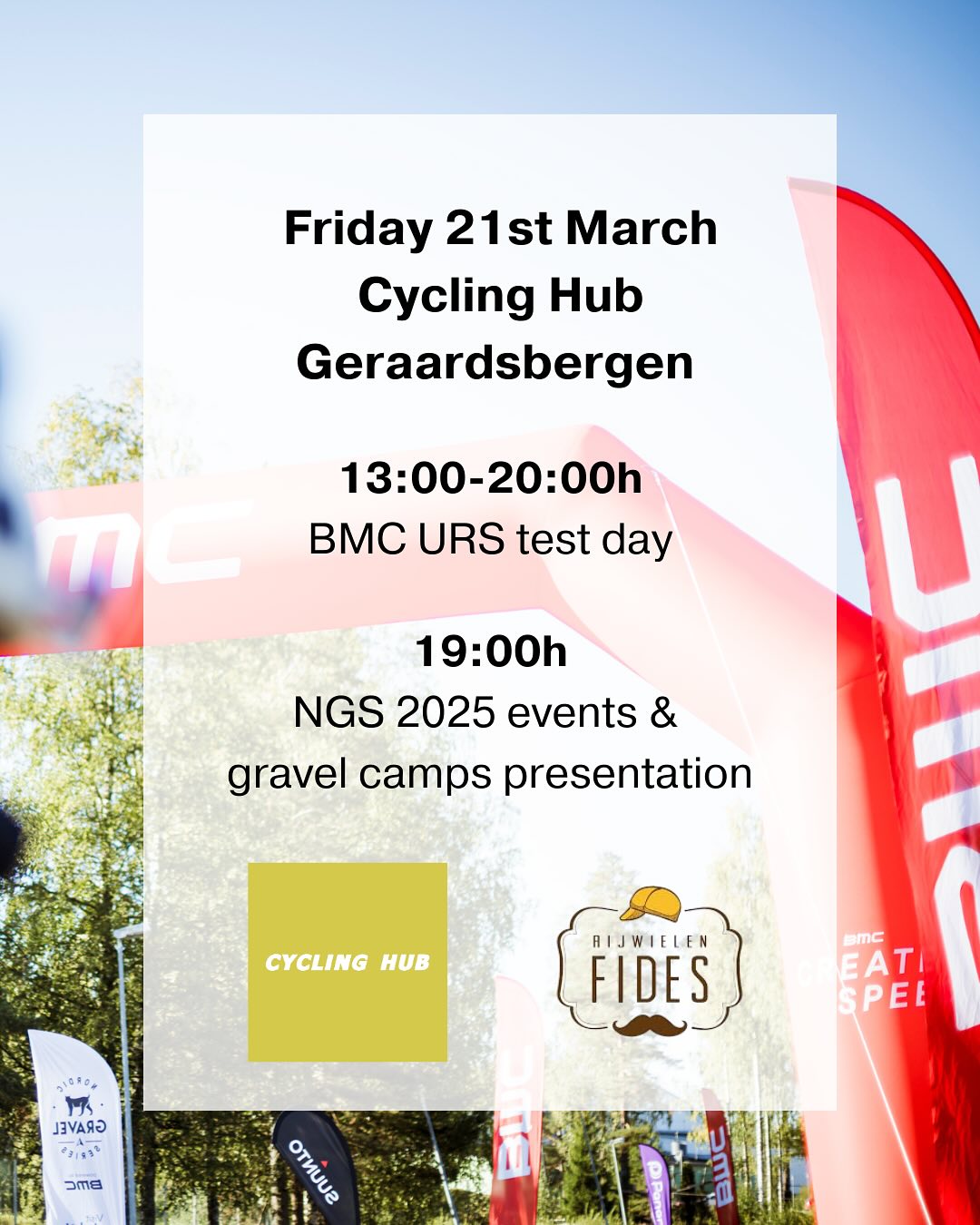 Vrijdag 21 maart! NGS x Rijwielen Fides x Cycling Hub x BMC 