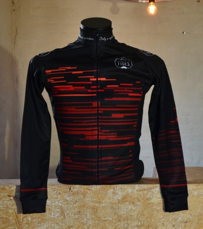  - Trui lange mouw zwart/rood s 